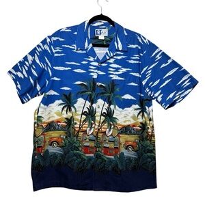 Hawaiian Shirt VTG RJC Mens XL Short Sleeve Button Up Cotton 90s Graphic OAHU VW